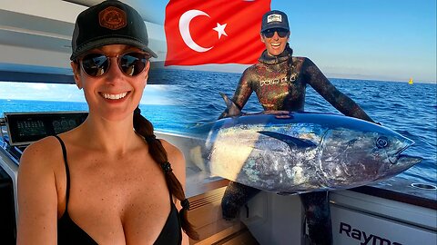 Chasing the World's MOST EXPENSIVE Fish $$$ Spear Fishing BLUEFIN Tuna & Bull MAHI in Turkey