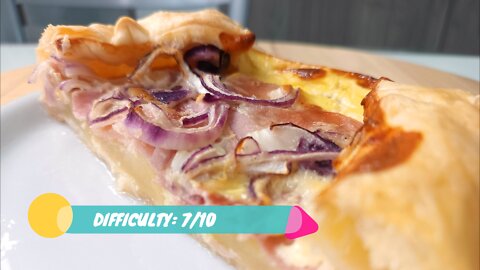 How to make tasty quiche with potatoes, onions & ham