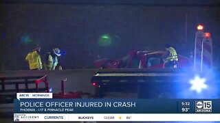 Phoenix officer hurt in crash along I-17