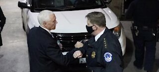 Vice President Mike Pence thanks Capitol Hill police