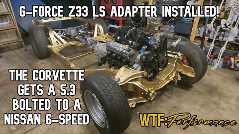 Corvette C3 Frame gets a Chevy 5.3 LM7 bolted to a CD009 Nissan Transmission!