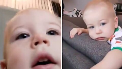 Baby runs away with camera during Thanksgiving video message