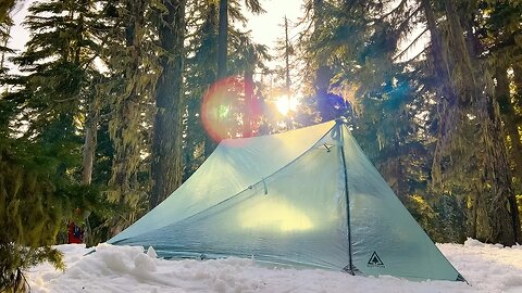 Tent Camping In Snow With Ultralight Shelter