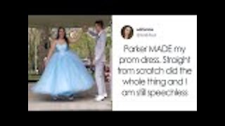 Teen can’t afford dream dress, so prom date teaches himself how to make it