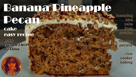 Banana Pineapple Cake Recipes Easy | Pecans | Cream Cheese Frosting | EASY RICE COOKER CAKE RECIPES