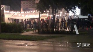 Video shows large, late-night crowd outside Tampa bar