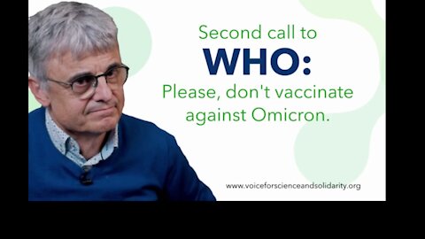 Geert Vanden Bossche pyytää WHO:ta lopettamaan rokottamisen omikronia vastaan