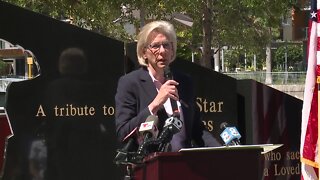 Mayor Jane Castor speaks during a Memorial Day service