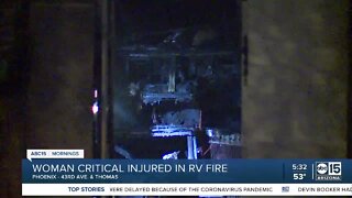 Woman seriously hurt in Phoenix RV fire