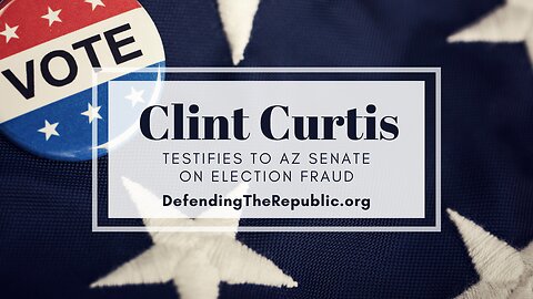 Clint Curtis Testifies to AZ Senate on Election Fraud