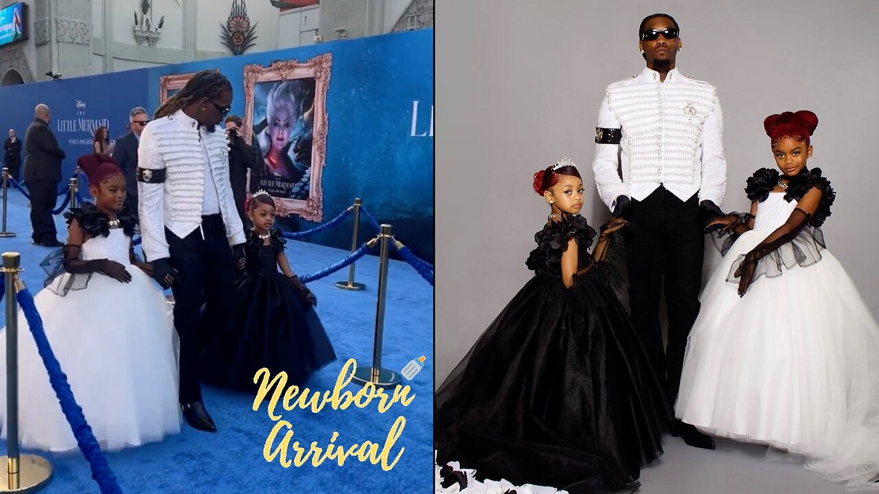 Offset Takes Daughter's Kalea & Kulture To The Little Mermaid Premiere ...