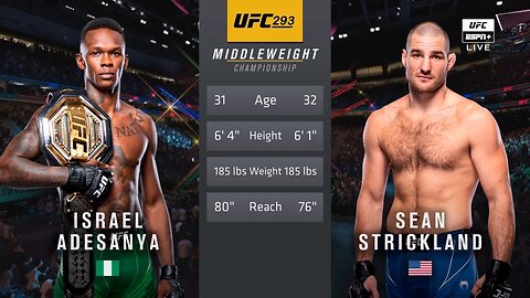 UFC 293: Israel Adesanya vs. Sean Strickland | Full Fight & Highlights | Middleweight Title Bout