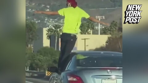 Video captures dangerous stunt on 91 Freeway in Corona, CA