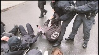 Police In Germany Use Force To Remove Antifa Blocking A COVID Protest
