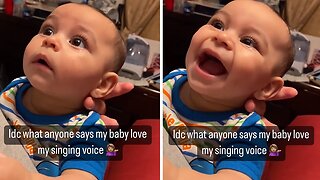 Baby Can't Stop Smiling When Mom Starts Singing