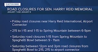 Harry Reid memorial road closures