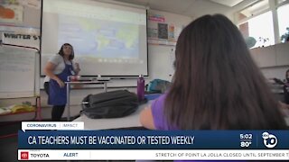 Mixed reaction over vaccine mandate for CA teachers
