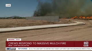 Crews battling massive mulch fire in Mesa