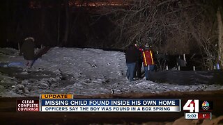 Missing child found inside his own home