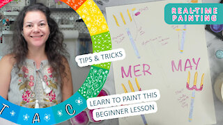 Paint With Me: [Mermaid Trident] Real-Time Watercolor Tutorial Workshop - Beginners Tips #MerMay