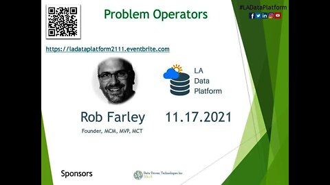 November 2021 - Problem Operators by Rob Farley (@Rob_Farley)
