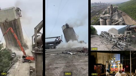 Cement Silo Demolition Mishap 🇹🇼 (2022-04)