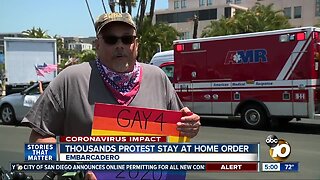 Thousands protest stay at home order in San Diego