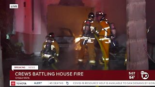Fire erupts in garage at Chula Vista home