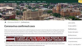 Wayne State student tests positive for COVID-19