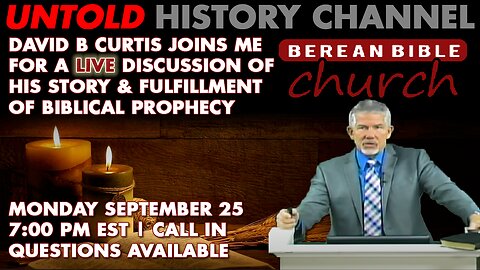 Pastor David Curtis LIVE - Sharing His Story & Answering Questions About Biblical Prophecy
