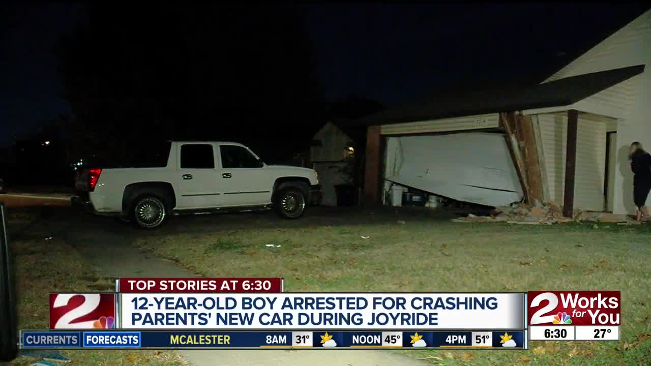 12-year-old boy arrested for crashing parents' new car during joyride