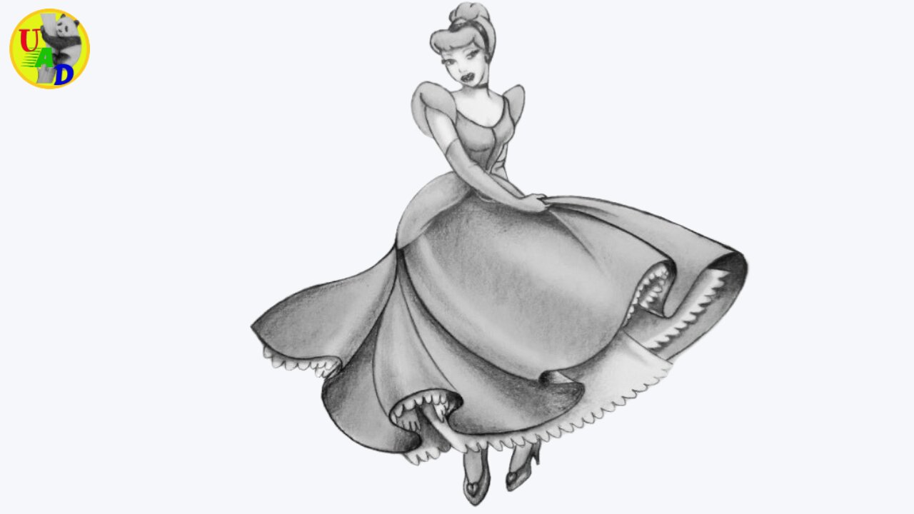 How to Draw Cinderella Step by Step | Pencil Sketch - YouTube