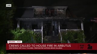 Woman critically injured in Arbutus fire
