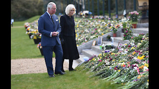 Prince Charles cries as he visits Prince Philip memorial