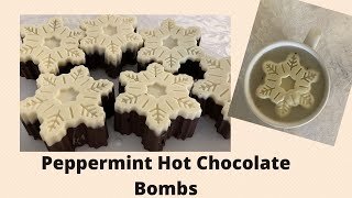 Snowflake Peppermint Hot Chocolate Bombs