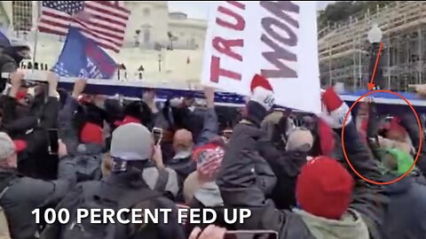Watch Ray Epps Help Lift Massive Trump Sign Over Heads of Capitol Police