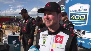 Kurt Busch celebrates 'emotional' win at Kansas Speedway