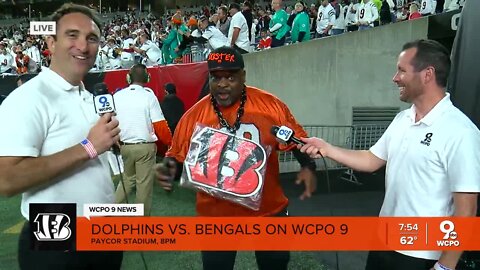 Bengals great Ickey Woods does 'Ickey Shuffle' ahead of Thursday Night Football