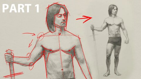 How to Start a Figure Drawing - Blocking in - Part 1