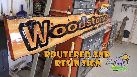 Woodstone Routered and Resin Sign