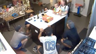 Hilarious Moment Baby Trolls Family With Impromptu Group Squat Session