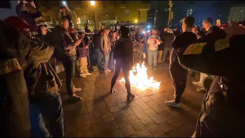 January 5th DC - BLM flag burned - People Swear at Police