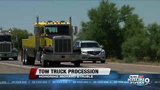 Tow truck procession to honor driver slain