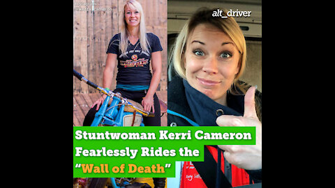 Stuntwoman Kerri Cameron Fearlessly Rides the "Wall of Death"