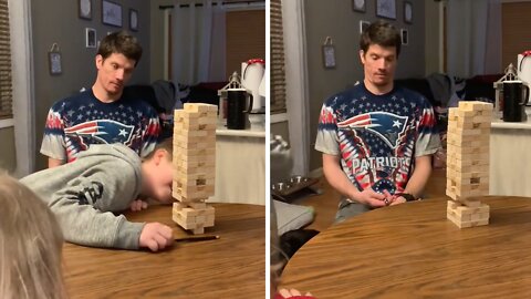 Kid pulls off epic move during game night