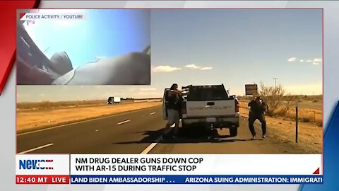 Dashcam footage captures drug dealer gunning down officer during traffic stop.