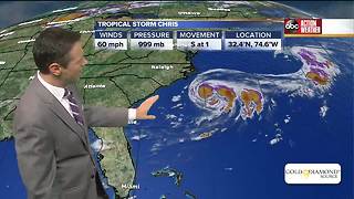 Tropical Storm Chris could become a hurricane off U.S. East Coast