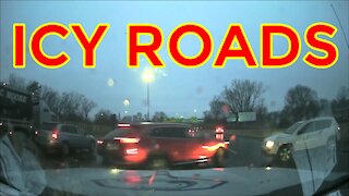 Multiple Car Accident on Icy Roads — HARTFORD, CT | Caught On Dashcam | Close Call | Footage Show