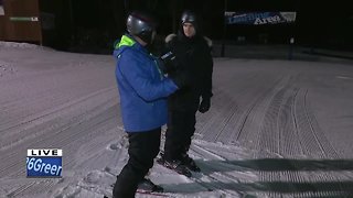 Gino learns to ski at at Nordic Mountain