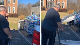 Dad can't hold back tears over surprise hot rod motor